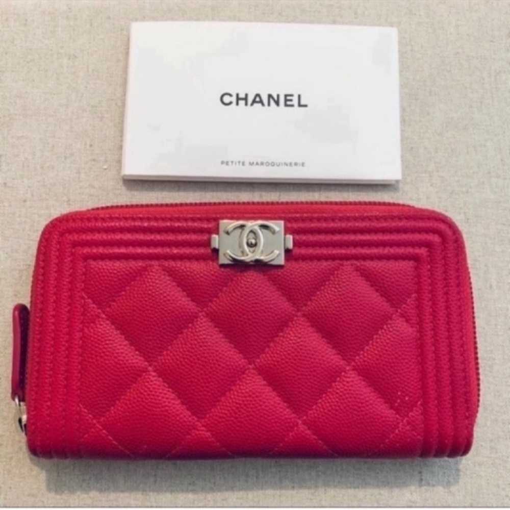 CHANEL | Wallet | Caviar Quilted Small | Dark Pink - Picture 3 of 13